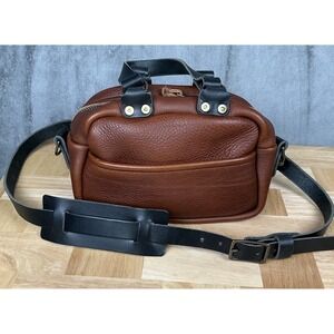 Go Forth Goods Mini Hoffman Crossbody Shoulder Hand Bag Saddle W/ Black Strap